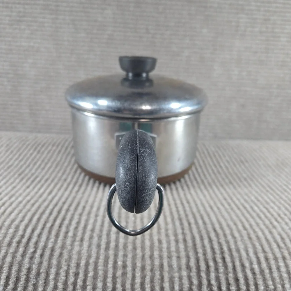 Revere Ware‎ 1.5 Qt Silver Copper Clad Stainless Steel Saucepan with Lid